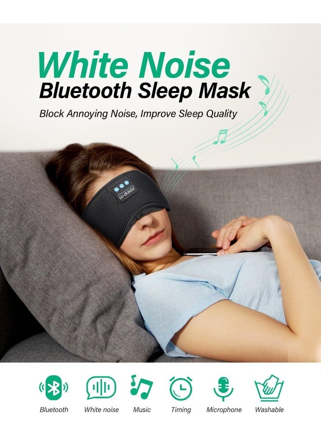 LC-dolida Sleep Headphone, Bluetooth Wireless White Noise Sleeping Eye Mask, 3D Breathable Sleep Mask with Timer for Sleeping Travel Relaxation, Meditation, Cool Gadgets for Women Man - Image 3
